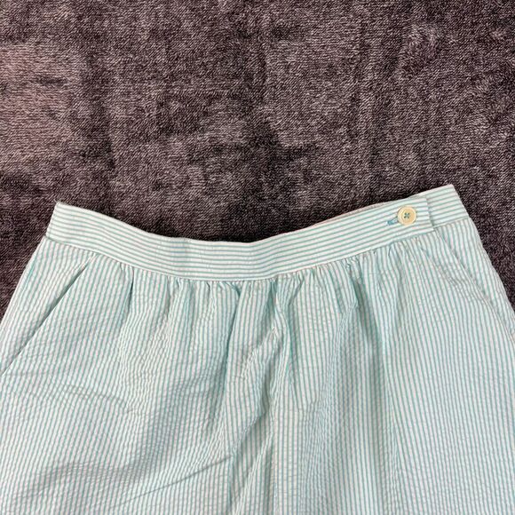 Lilly Pulitzer Mimosa Skirt Mini Lined Seersucker Shorely Blue Striped Sz S NWT - Picture 2 of 9